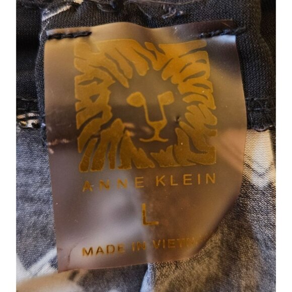 Anne Klein Woman SZ L Bit and Chain Print Knit Blouse Zipper Shoulder Scoop Neck - Picture 6 of 8